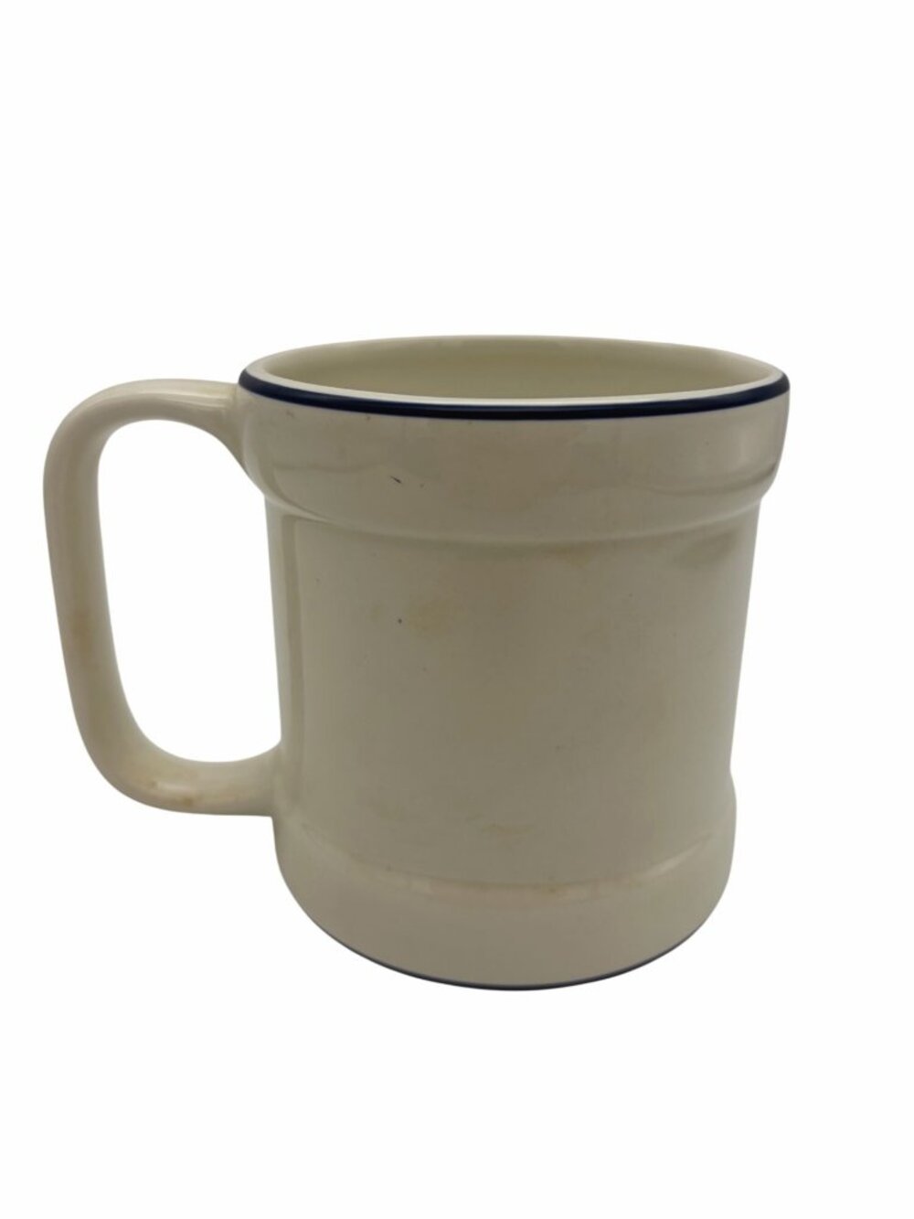 Abercrombie & Fitch Prinknash Pottery England Coffee Mug Blue Trim Cup Stoneware - Picture 6 of 7